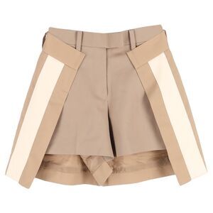 Sacai Paneled Shorts in Beige Polyester
